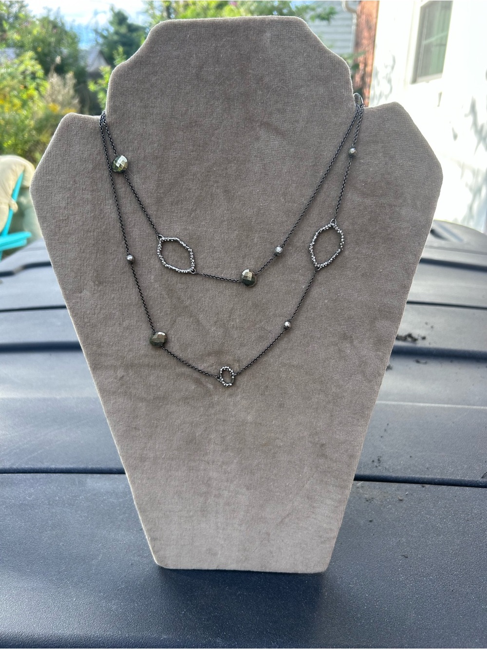 Alexis Bittar Pyrite & Crystal Long Station Necklace